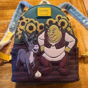 Loungefly Green and Brown Shrek and Donkey Backpack
